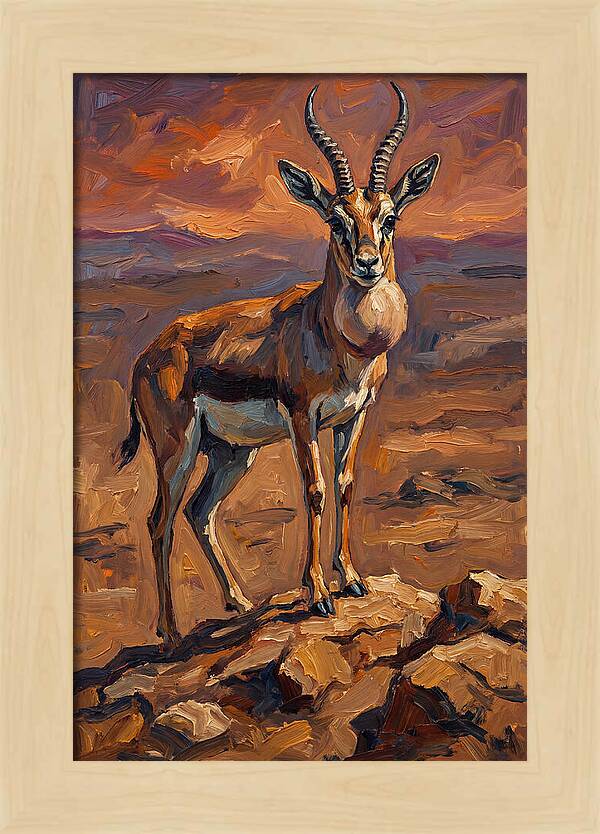 Goitered Gazelle In Expressionist Style