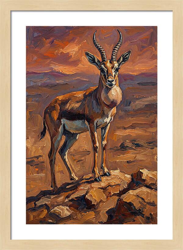 Goitered Gazelle In Expressionist Style