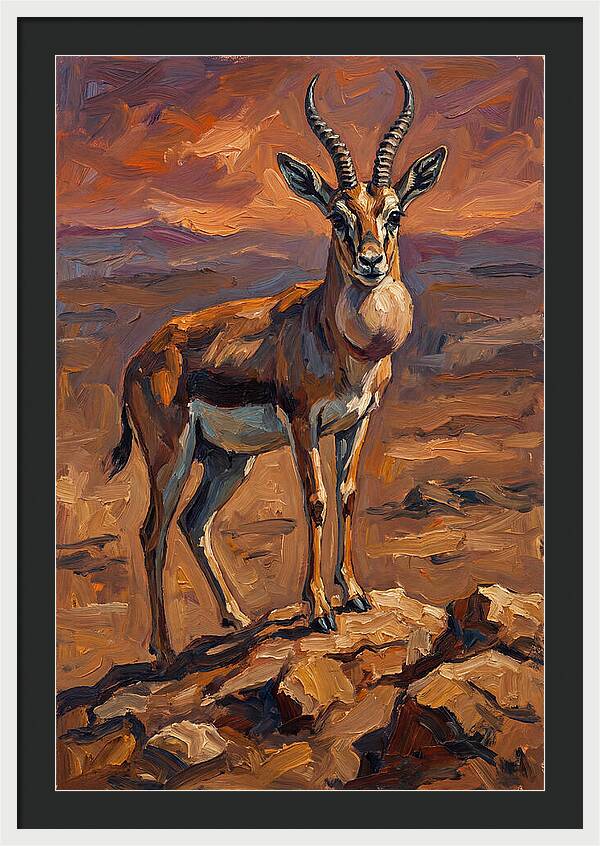 Goitered Gazelle In Expressionist Style