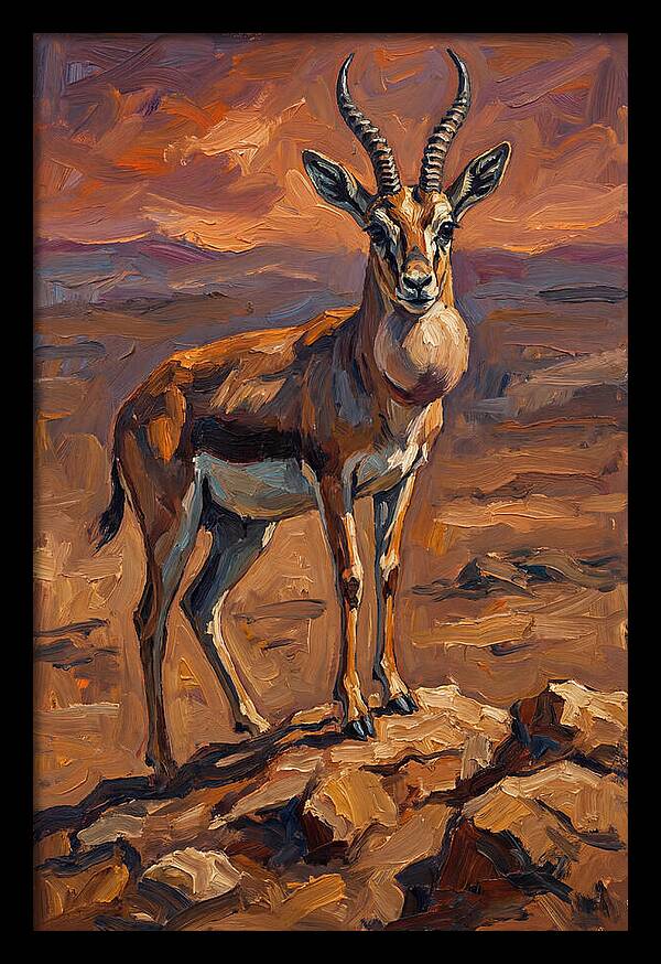 Goitered Gazelle In Expressionist Style