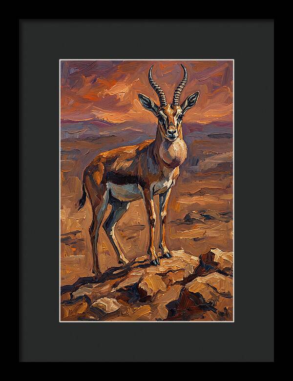 Goitered Gazelle In Expressionist Style
