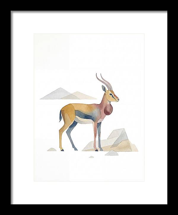 Goitered Gazelle In Minimalist Style