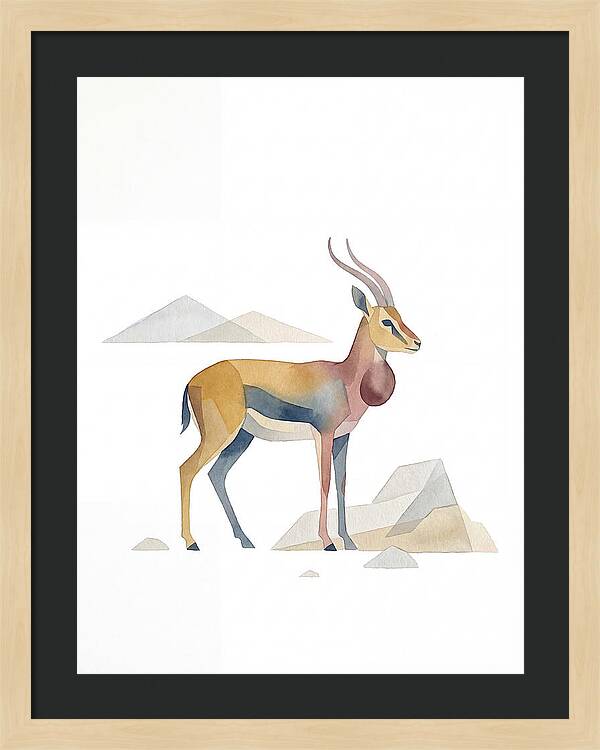 Goitered Gazelle In Minimalist Style