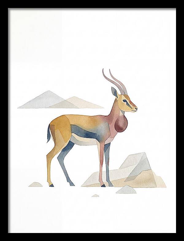 Goitered Gazelle In Minimalist Style