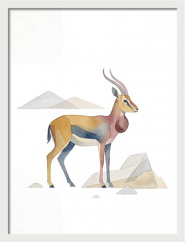 Goitered Gazelle In Minimalist Style