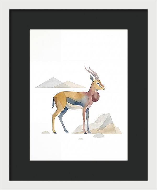 Goitered Gazelle In Minimalist Style