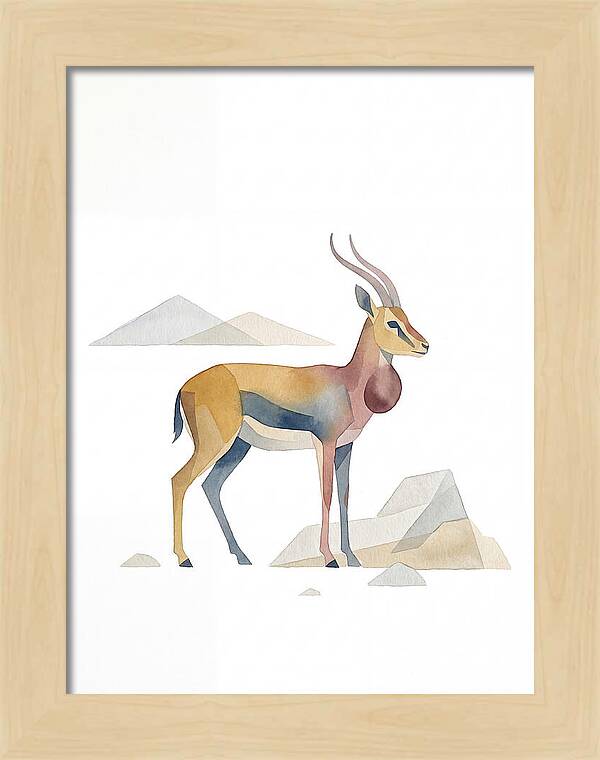 Goitered Gazelle In Minimalist Style