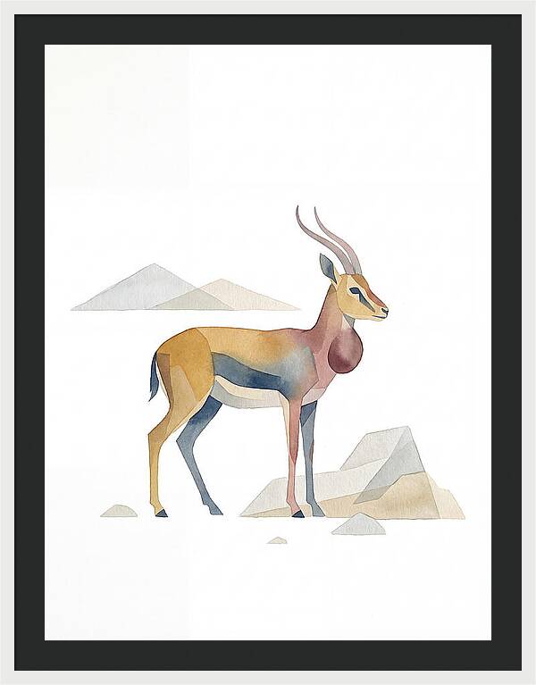 Goitered Gazelle In Minimalist Style