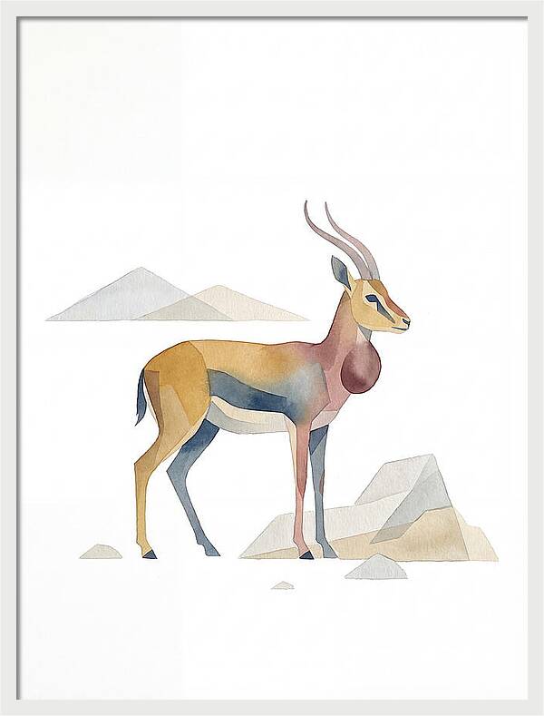 Goitered Gazelle In Minimalist Style