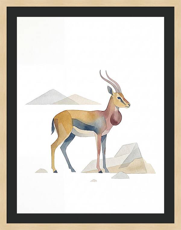 Goitered Gazelle In Minimalist Style