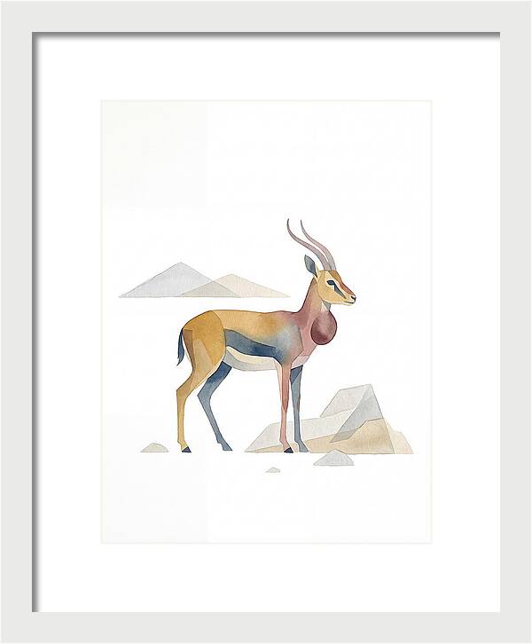 Goitered Gazelle In Minimalist Style