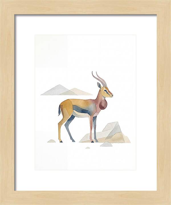 Goitered Gazelle In Minimalist Style