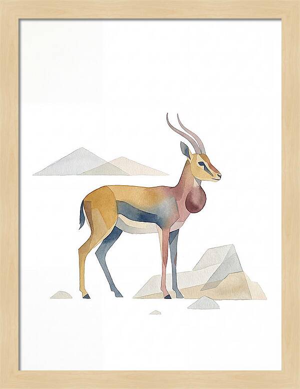 Goitered Gazelle In Minimalist Style