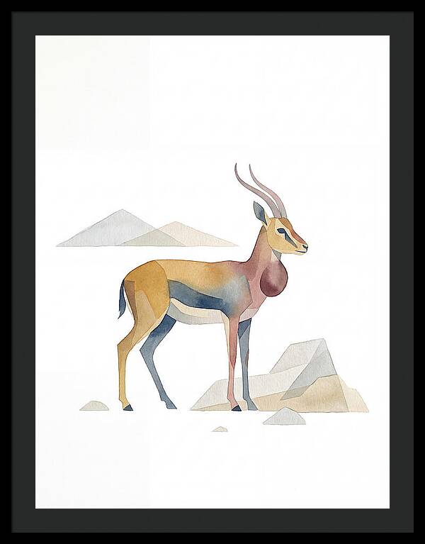 Goitered Gazelle In Minimalist Style
