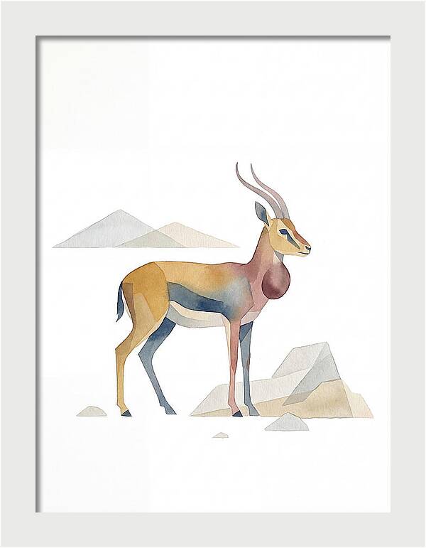 Goitered Gazelle In Minimalist Style