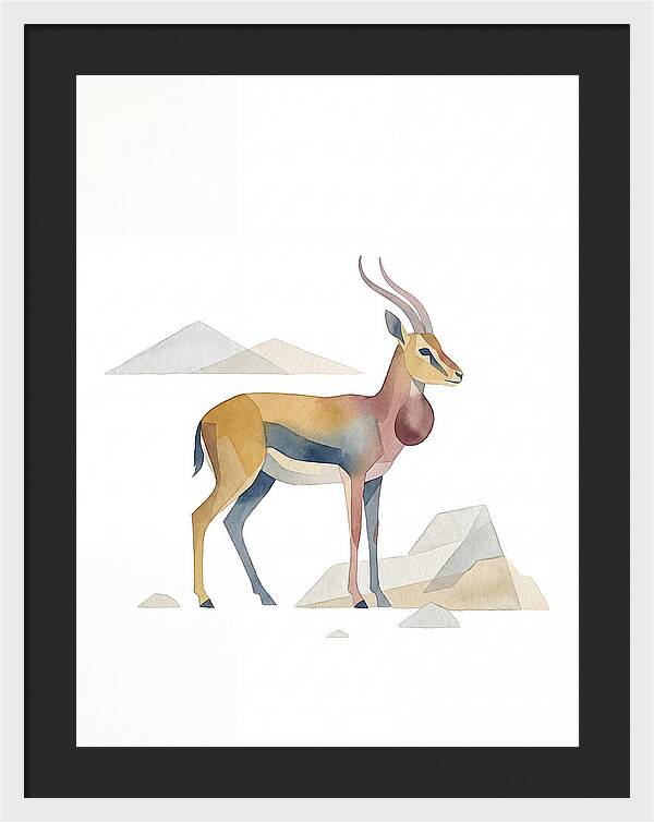 Goitered Gazelle In Minimalist Style