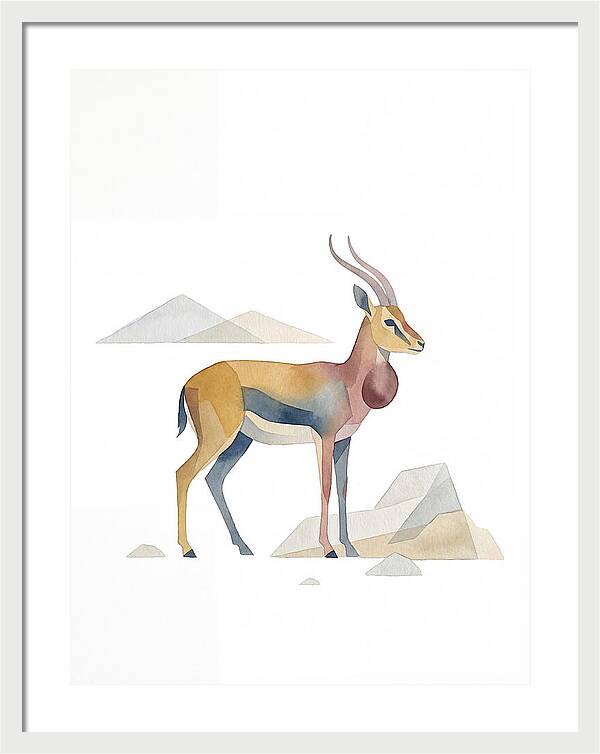 Goitered Gazelle In Minimalist Style