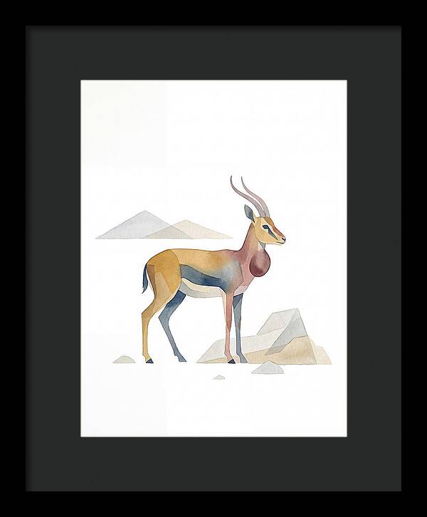 Goitered Gazelle In Minimalist Style