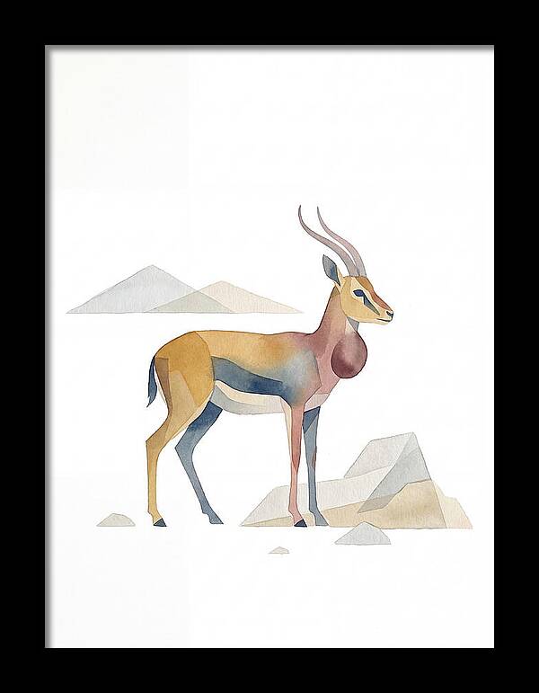 Goitered Gazelle In Minimalist Style