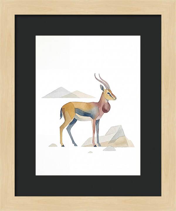 Goitered Gazelle In Minimalist Style