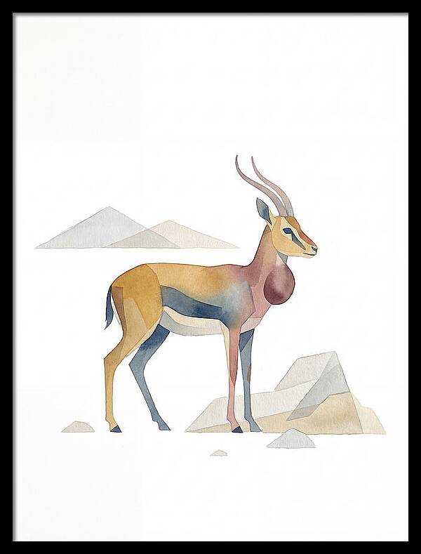 Goitered Gazelle In Minimalist Style