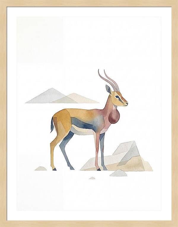 Goitered Gazelle In Minimalist Style