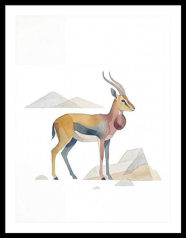 Goitered Gazelle In Minimalist Style