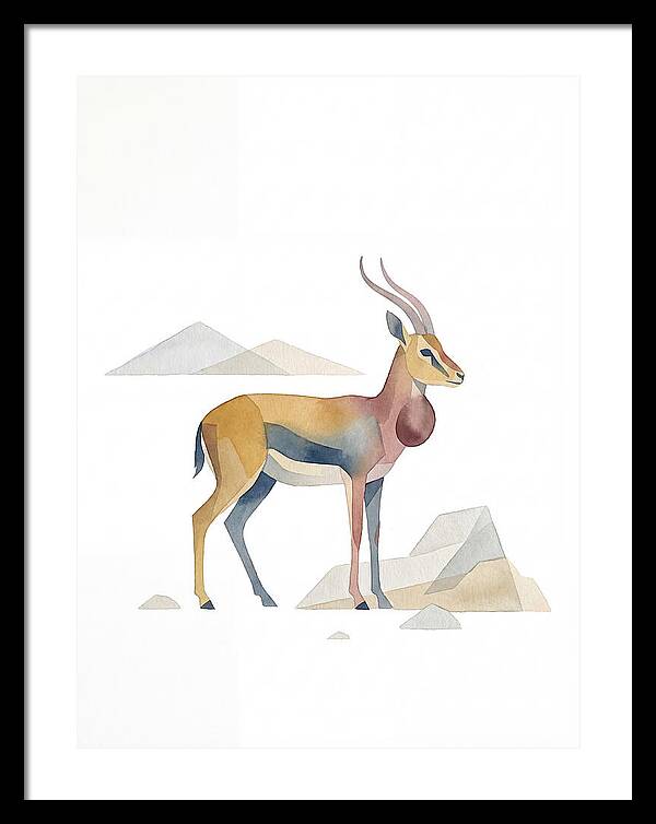 Goitered Gazelle In Minimalist Style