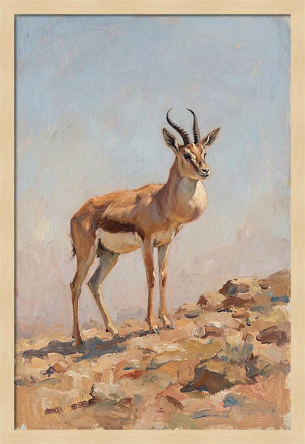 Goitered Gazelle In Natural Habitat