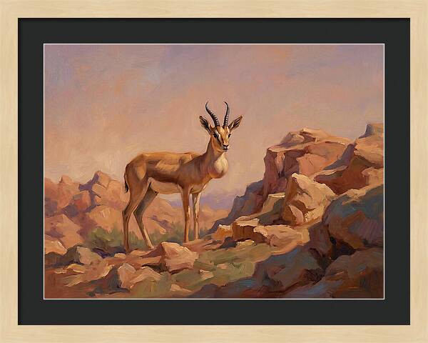 Goitered Gazelle In The Mediterranean Landscape