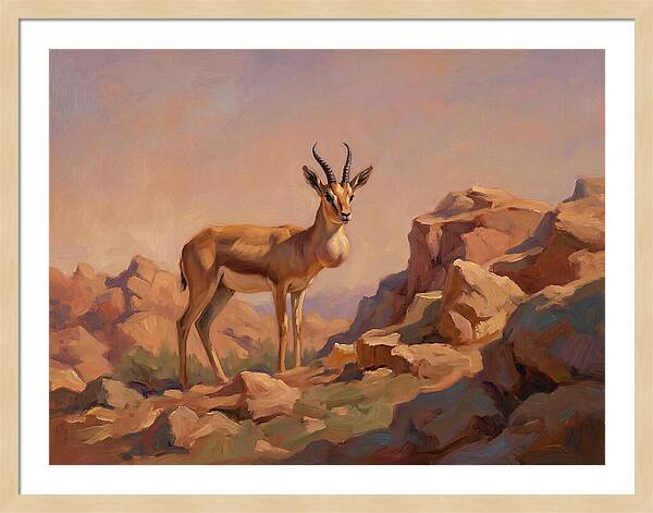 Goitered Gazelle In The Mediterranean Landscape
