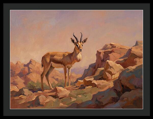 Goitered Gazelle In The Mediterranean Landscape