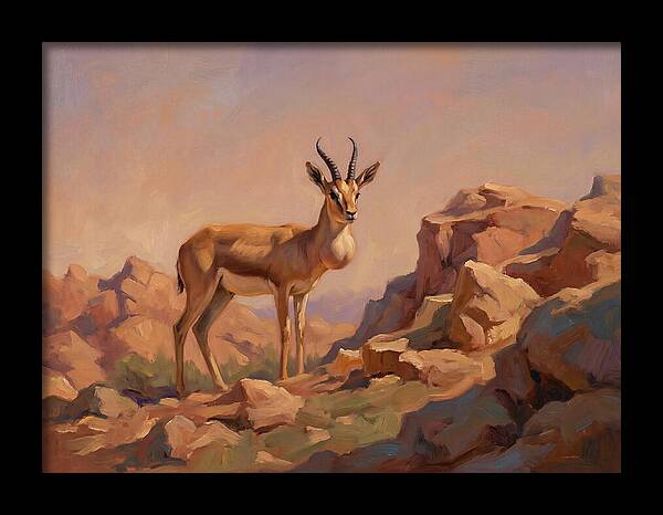 Goitered Gazelle In The Mediterranean Landscape