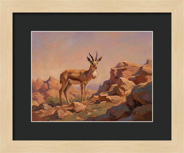 Goitered Gazelle In The Mediterranean Landscape