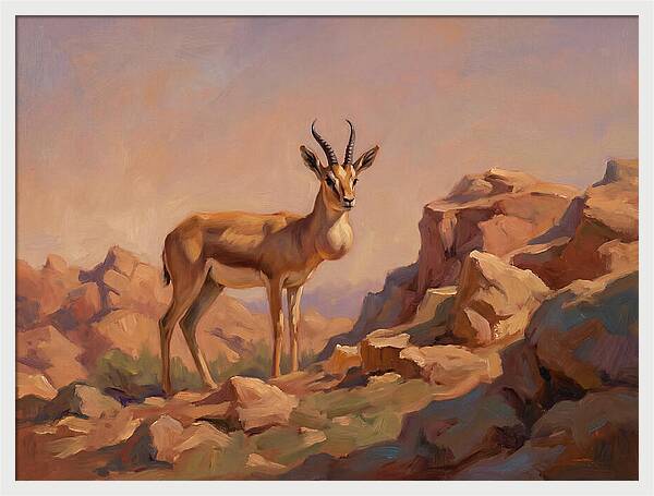 Goitered Gazelle In The Mediterranean Landscape