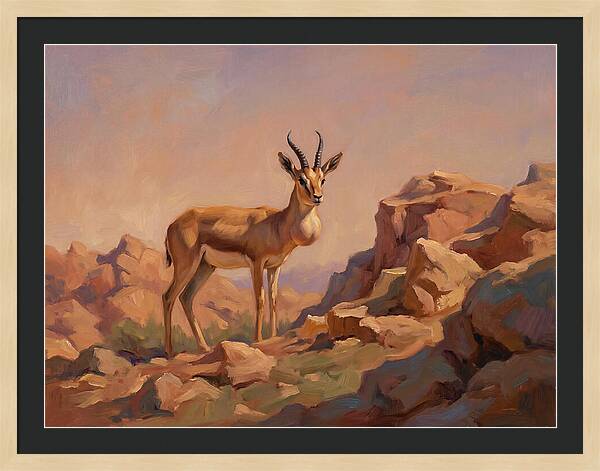 Goitered Gazelle In The Mediterranean Landscape
