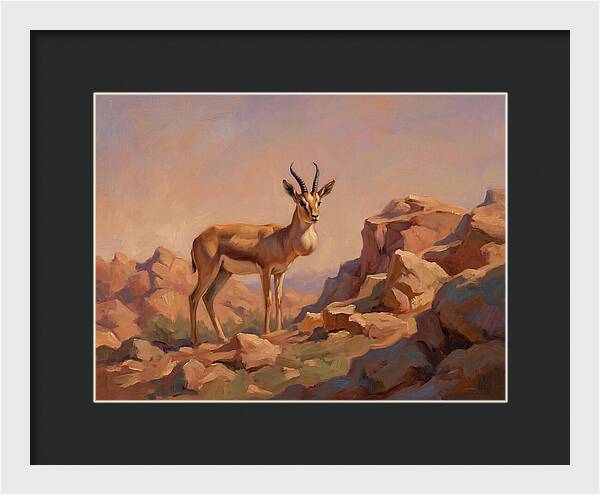 Goitered Gazelle In The Mediterranean Landscape