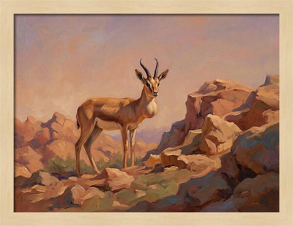 Goitered Gazelle In The Mediterranean Landscape