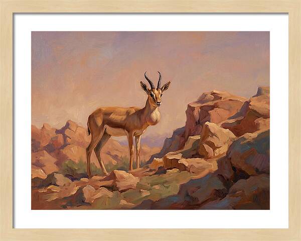 Goitered Gazelle In The Mediterranean Landscape