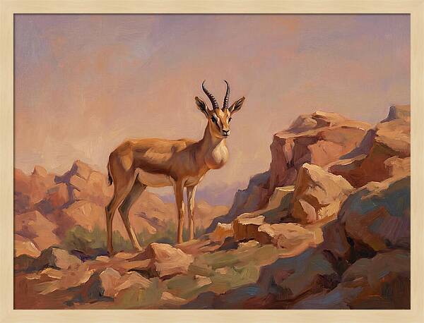 Goitered Gazelle In The Mediterranean Landscape