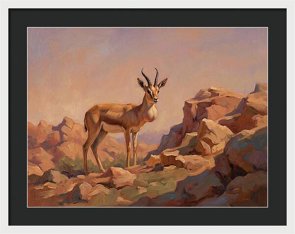Goitered Gazelle In The Mediterranean Landscape
