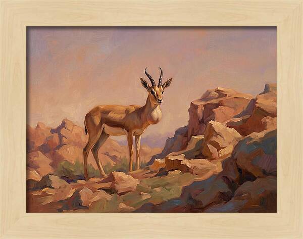 Goitered Gazelle In The Mediterranean Landscape