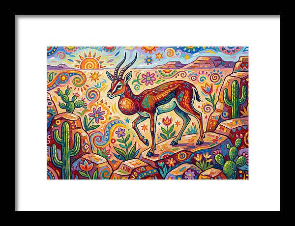 Goitered Gazelle In Vibrant Landscape