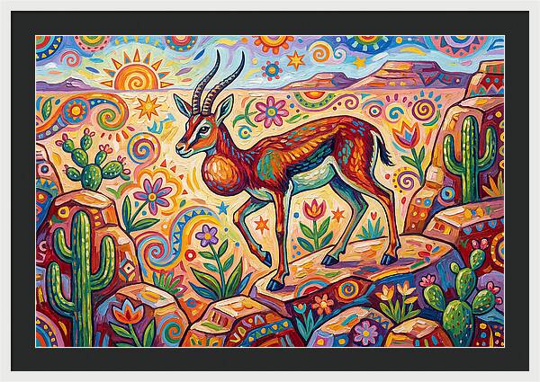 Goitered Gazelle In Vibrant Landscape