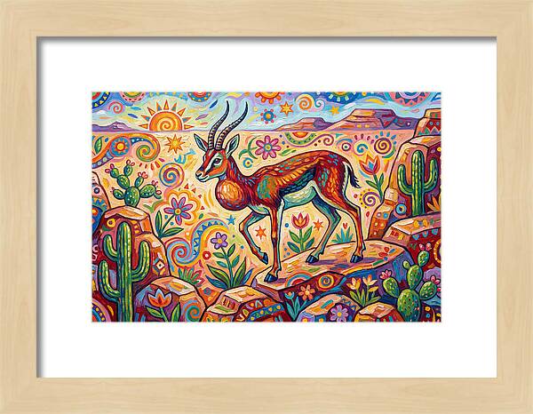 Goitered Gazelle In Vibrant Landscape
