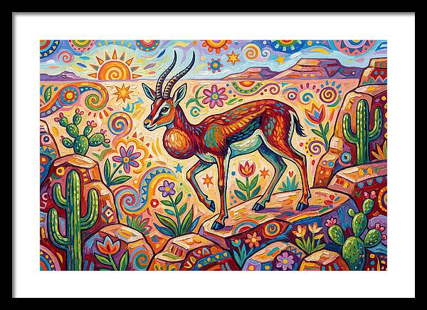 Goitered Gazelle In Vibrant Landscape