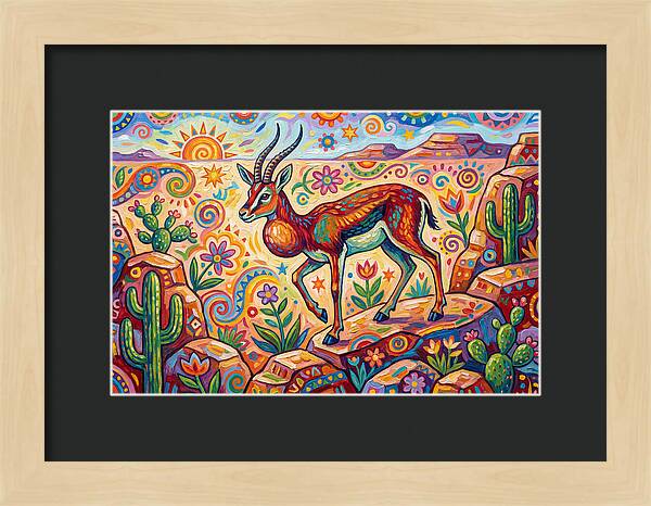 Goitered Gazelle In Vibrant Landscape