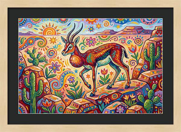 Goitered Gazelle In Vibrant Landscape