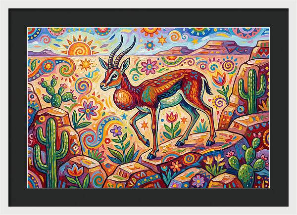 Goitered Gazelle In Vibrant Landscape