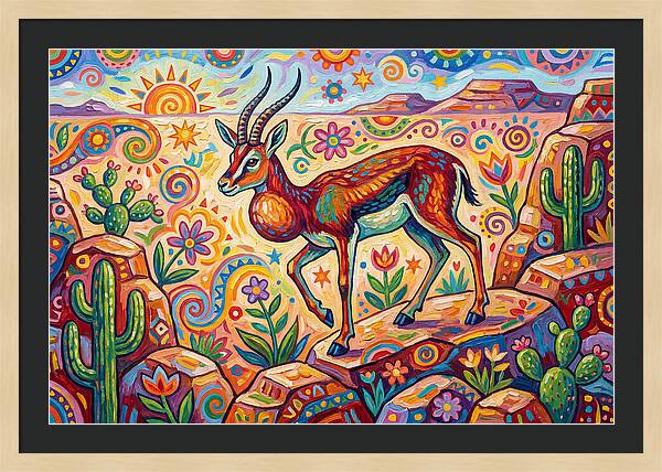 Goitered Gazelle In Vibrant Landscape
